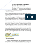 Características de La Fecundación Interna y Externa de Los Organismos