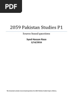 Source-Based Questions For 2059 Pakistan Studies-Paper 1/history