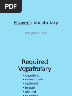 Flowers Vocab 8th Grade Ela 2016