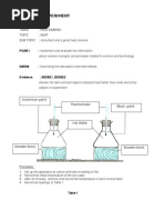 Activity: Experiment: Theme: Heat Energy Topic: Heat Sub Topic