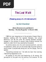 The Last Walk - An Article On Krishnamurti by Asit Chandmal