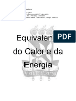 Relatório Física II - Equivalente Calor e Energia