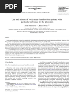 Use and Misuse of Rock Mass Classification Systems With Particular Reference To The Q-System