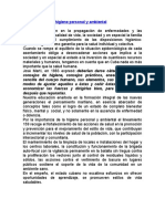 Importancia de La Higiene Personal y Ambiental