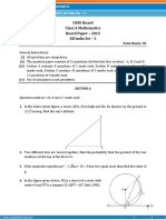 CBSE Board Class X Mathematics Board Paper - 2015 All India Set - 3