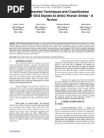 Feature Extraction Techniques and Classification Algorithms For EEG Signals To Detect Human Stress - A Review