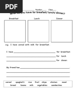 Lunch Worksheet