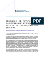 Protocolo de Actuación de Las Fuerzas de Seguridad Del Estado en Manifestaciones Públicas