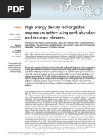 High Energy Density Rechargeable Magnesium Battery Using Earth-Abundant Non-Toxic ElementsTitus Masese