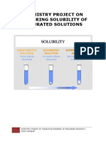 Chemistry Project On Measuring Solubility of Saturated Solutions