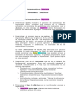 Formulación de Objetivos