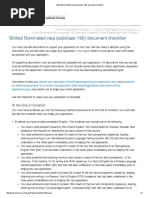 Skilled Nominated Visa (Subclass 190) Document Checklist