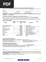 552 Structural Concrete Mix Design Submittal: Metric English Specified Concrete Compressive Strength (@ 28 Days)