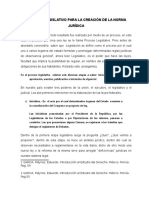 Proceso Legislativo para Creacion de Una Norma Jurídica