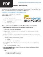 Study Notes LCM and HCF Shortcuts PDF