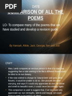 Comparison of All The Poems