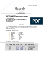 Abdul Haseeb: Curriculum Vitae