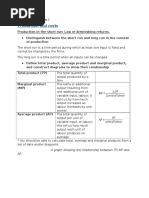 Production and Costs: MP TP Units of Labour