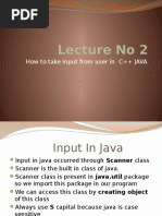 Lecture No 2: How To Take Input From User in C++ JAVA