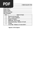 Checklist For Chamber Construction