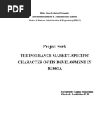 The Insurance Market. Specific Character of Its Development in Russia