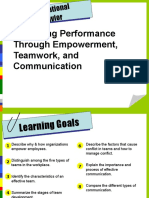 Organizat Ional Behavior: - Improving Performance