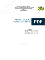 Características de Amonestaciones Verbales y Escritas