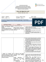 Plan of Didactic Unit First Grade. Unit IV