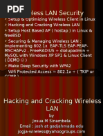 Presentation II Hacking and Cracking Wireless LAN