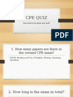 Cpe Quiz: How Well Do You Know Your Test?