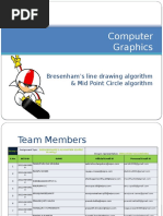 Computer Graphics: Bresenham's Line Drawing Algorithm & Mid Point Circle Algorithm