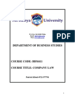 Bbm4101 Company Law