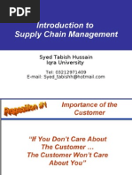 Introduction To Supply Chain Management: Syed Tabish Hussain Iqra University