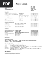 Theatre Resume