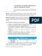 Verificación de Manómetros de Presión Relativa Por El Método de Comparación Directa