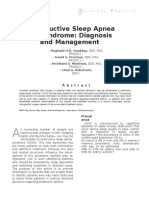 Obstructive Sleep Apnea Syndrome: Diagnosis and Management: A B S T R A C T