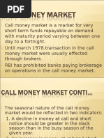 Call Money Market & T Bills 1