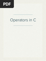 Operators in C