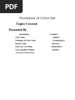 Provisions of Cyber Law: Topics Covered Presented by