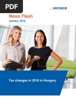 Tax Changes in 2016 in Hungary