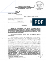 ERC Case No. 2005-100CC - Samoy Vs Meralco