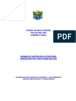 Normas de Instrução de Processo Administrativo Disciplinar Militar PDF