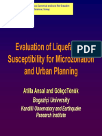 Evaluation of Liquefaction Susceptibility For Microzonation and Urban Planning