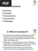 Micro-Insurance: Principles Characteristics Opportunities Challenges