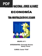 El Proceso de Industrialización en El Ecuador