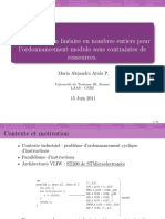 Programmation Linéaire en Nombres Entiers Pour L'ordonnancement Modulo Sous Contraintes de Ressources.