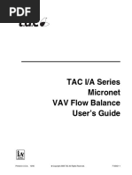 MicroNet VAV Flow Balance User Guide