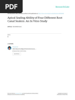 Apical Sealing Ability of Four Different Root Canal Sealers An in Vitro Study