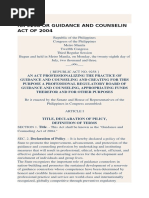 Ra 9258 or Guidance and Counselin Act of 2004