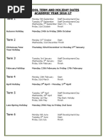 Term Dates 2016-17